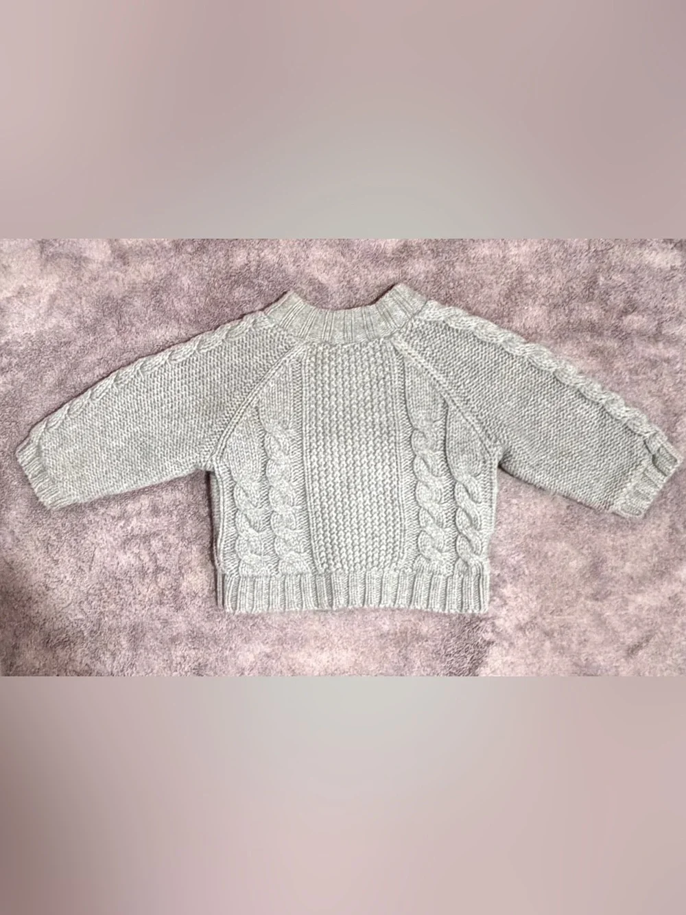The Children's Place Cable Knit Button-Up Cardigan - Light Gray